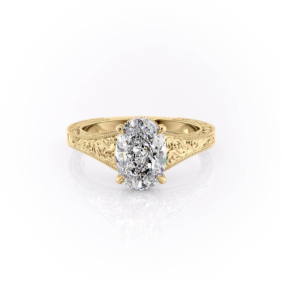 The Florence Set With A 5 Carat Oval Moissanite