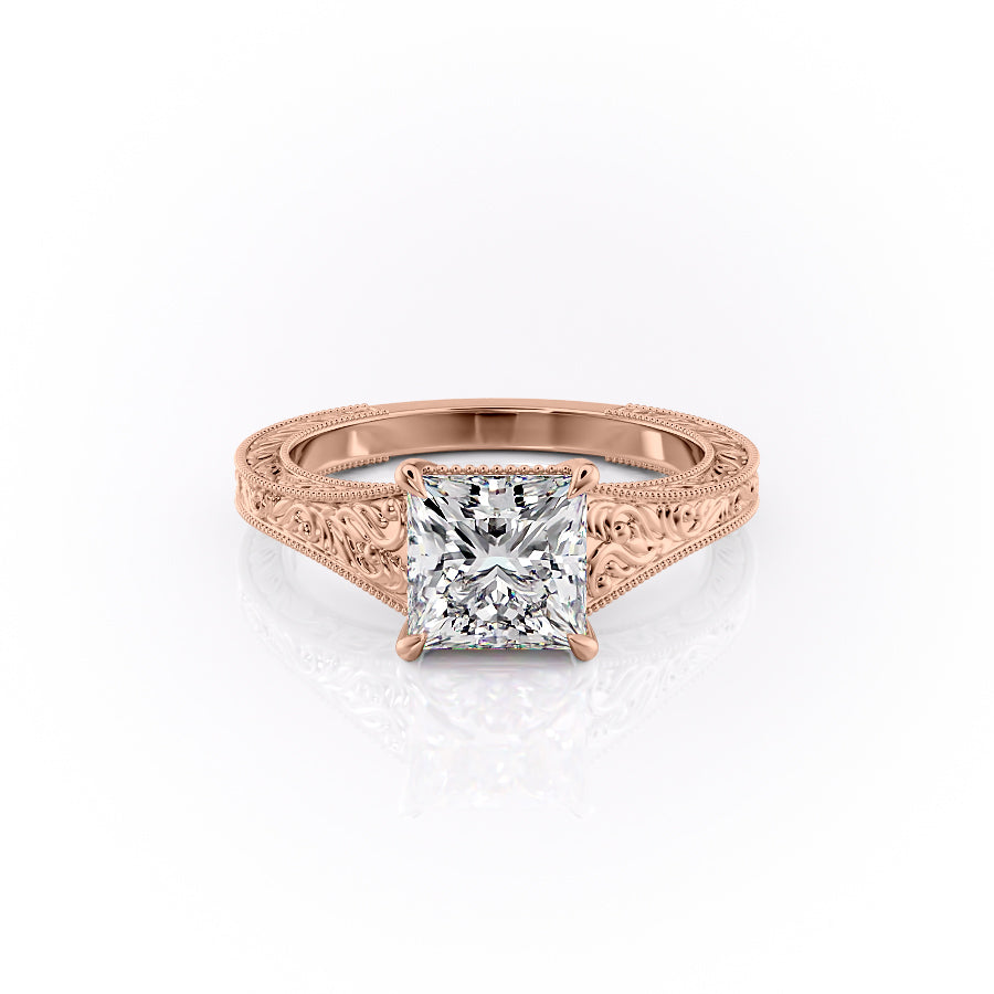 The Florence Set With A 2.5 Carat Princess Moissanite