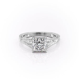 The Florence Set With A 4 Carat Princess Moissanite