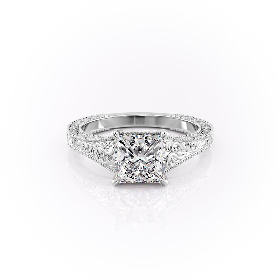 The Florence Set With A 5 Carat Princess Moissanite