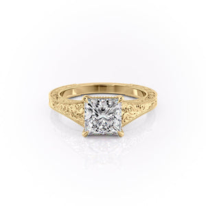 The Florence Set With A 4.5 Carat Princess Moissanite