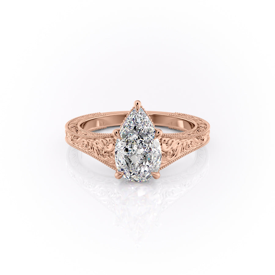 The Florence Set With A 1.5 Carat Pear Moissanite