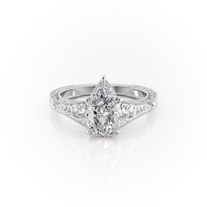 The Florence Set With A 2 Carat Pear Moissanite