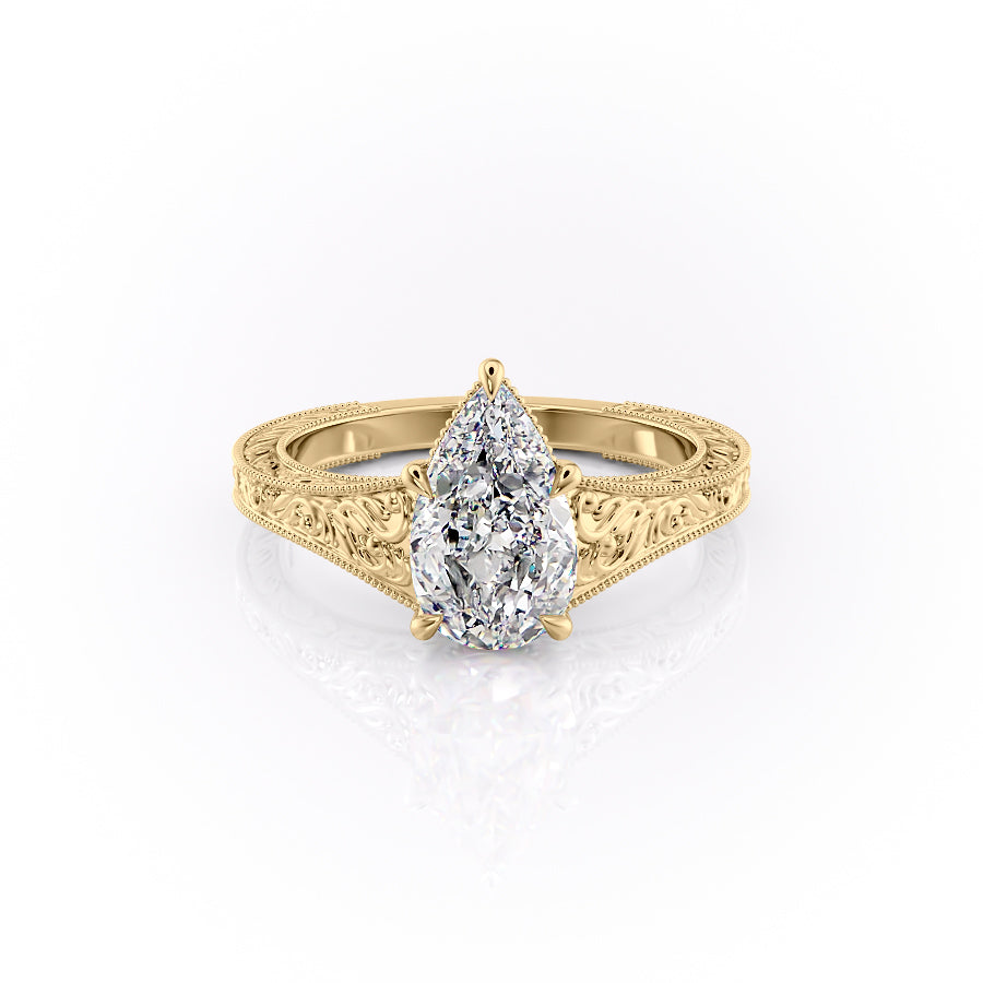 The Florence Set With A 4.5 Carat Pear Moissanite