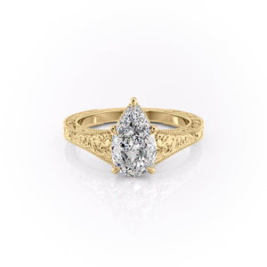 The Florence Set With A 2 Carat Pear Moissanite