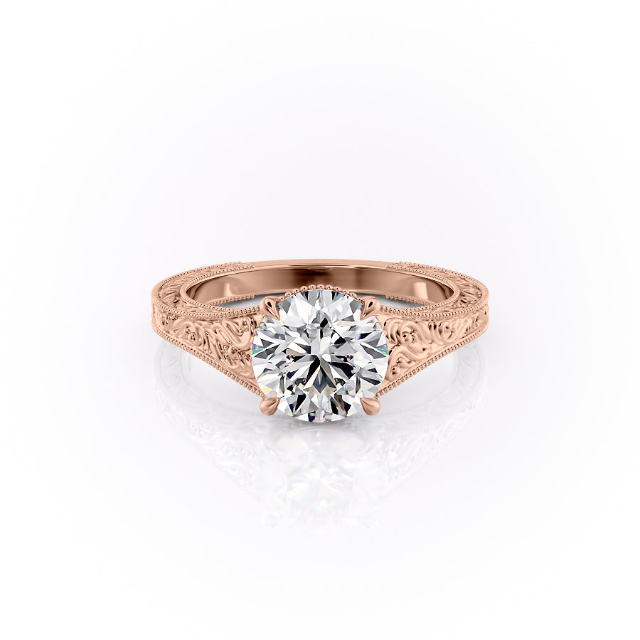 The Florence Set With A 4.5 Carat Round Moissanite