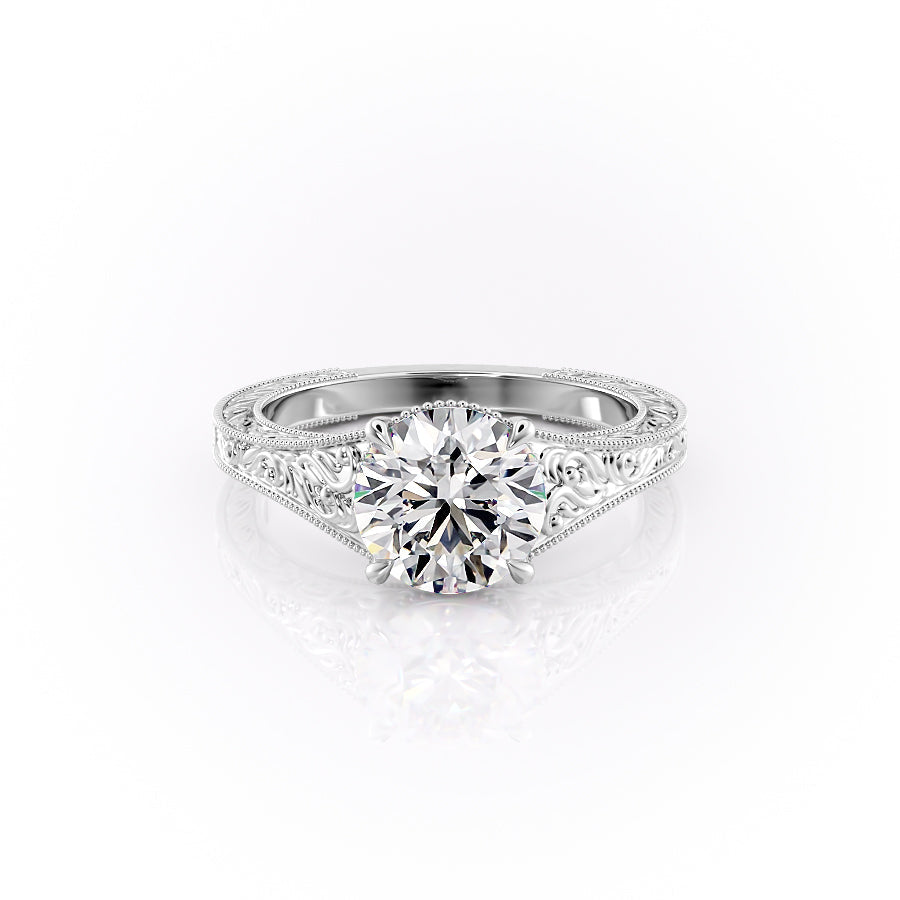 The Florence Set With A 1 Carat Round Moissanite