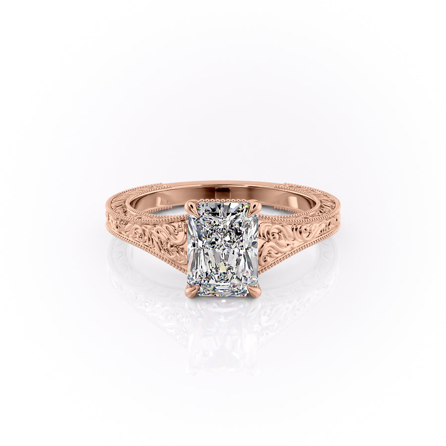 The Florence Set With A 3 Carat Radiant Moissanite