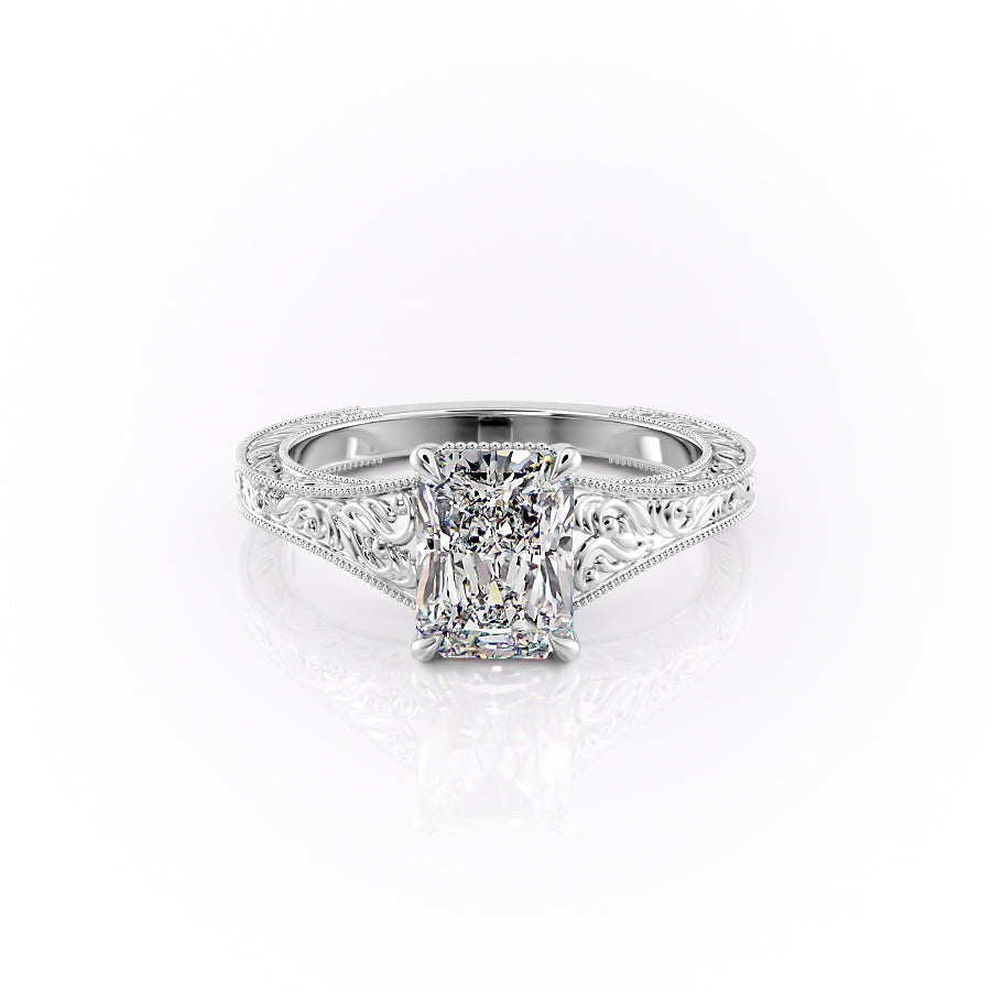 The Florence Set With A 2 Carat Radiant Moissanite