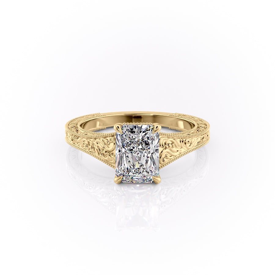 The Florence Set With A 1.5 Carat Radiant Moissanite