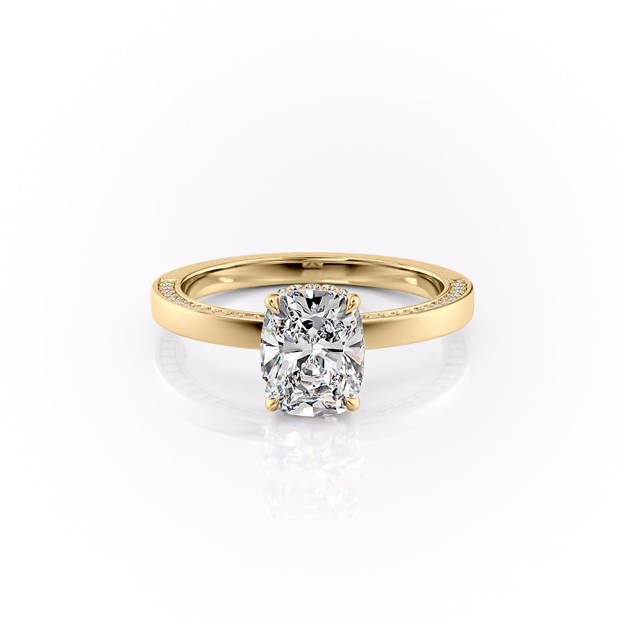 The Sydney Set With A Elongated Cushion Moissanite