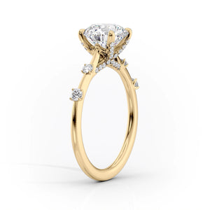The Serena Set With A 2.5 Carat Emerald Moissanite