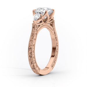 The Three Stone Sierra Set With A Marquise Moissanite
