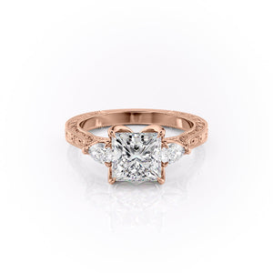 The Three Stone Sierra Set With A Princess Moissanite