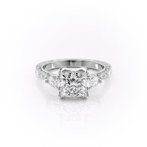 The Three Stone Sierra Set With A Princess Moissanite