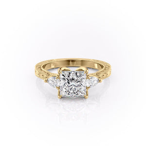 The Three Stone Sierra Set With A Princess Moissanite
