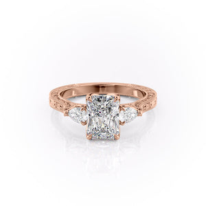 The Three Stone Sierra Set With A Radiant Moissanite