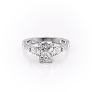 The Three Stone Sierra Set With A Radiant Moissanite