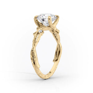 The Textured Twig Set With A 1.5 Carat Emerald Lab Diamond