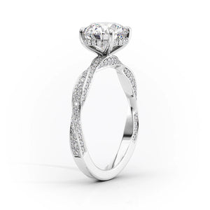The Caroline Set With A 2.5 Carat Radiant Lab Diamond
