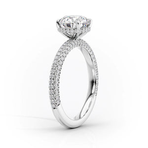 The Celine Set With A 3 Carat Elongated Cushion Lab Diamond