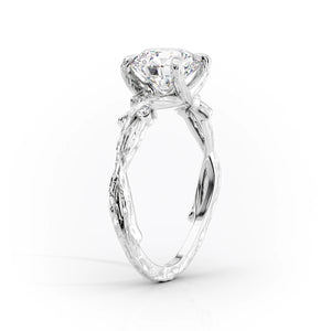 The Textured Twig Set With A 3 Carat Marquise Lab Diamond