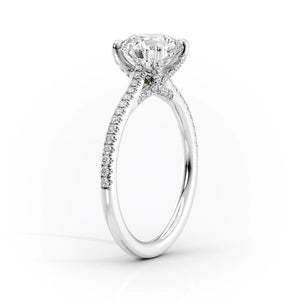 The Pave Claire Set With A 2.5 Carat Cushion Moissanite