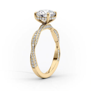 The Caroline Set With A 2.5 Carat Princess Lab Diamond