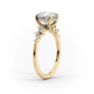 The Mia Set With A 2.5 Carat Cushion Lab Diamond