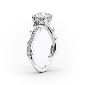 The Pave Twig Set With A 3 Carat Cushion Lab Diamond