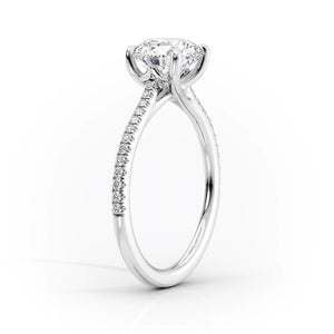 The Pave Lexie Set With A 2.5 Carat Round Lab Diamond