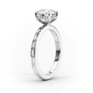 The Jennifer Set With A Elongated Cushion Moissanite