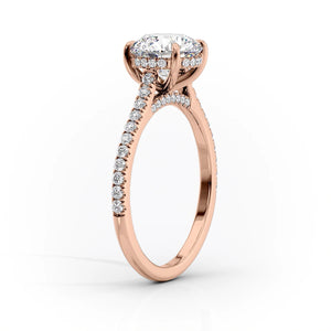 The Pave Natalie Set With A 1.5 Carat Emerald Lab Diamond