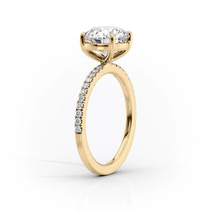 The Pave Eleanor Set With A 1.5 Carat Princess Moissanite
