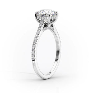 The Pave Natalie Set With A 3 Carat Elongated Cushion Lab Diamond