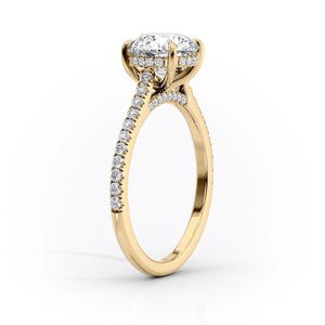 The Pave Natalie Set With A 1.5 Carat Pear Lab Diamond