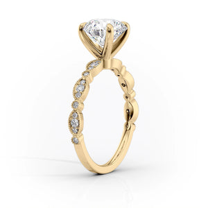 The Jasmine Set With A 1 Carat Round Lab Diamond