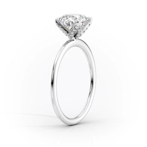 The Petal Kamellie Set With A 2 Carat Cushion Lab Diamond