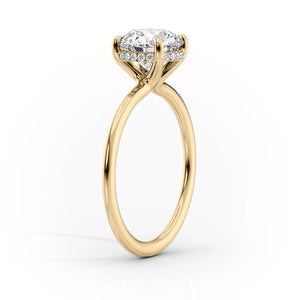 The Pave Sarah Set With A 2.5 Carat Round Moissanite