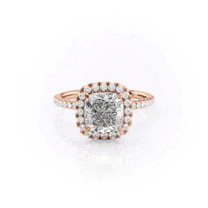 The Lenny Set With A 4 Carat Cushion Moissanite