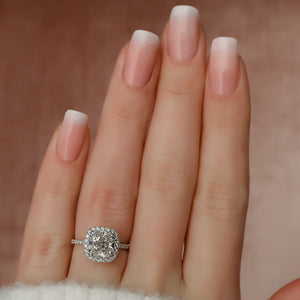 The Lenny Set With A 1.5 Carat Cushion Lab Diamond