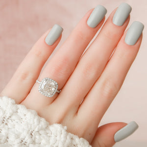 The Lenny Set With A 1.5 Carat Cushion Lab Diamond