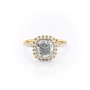 The Lenny Set With A 3 Carat Cushion Moissanite