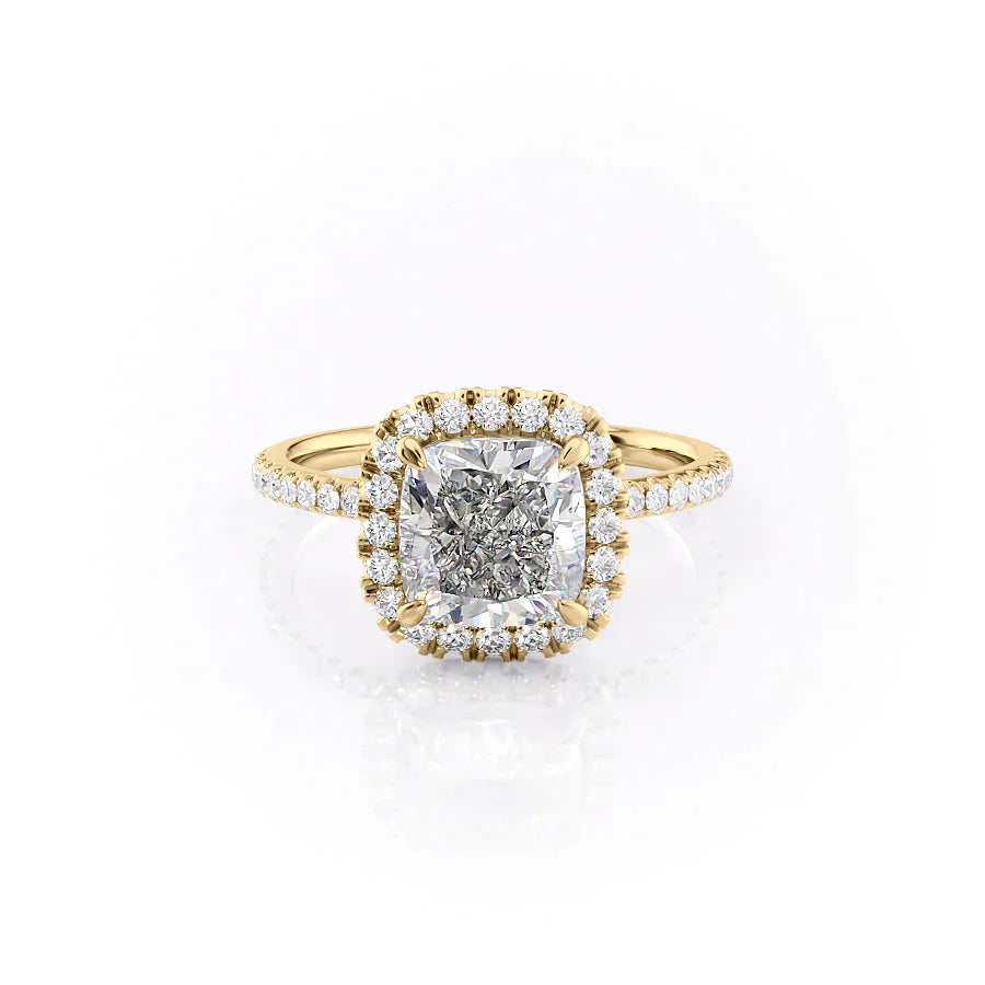 The Lenny Set With A 1 Carat Cushion Lab Diamond
