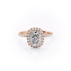 The Lenny Set With A 3 Carat Elongated Cushion Moissanite