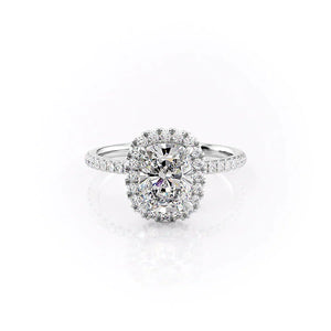 The Lenny Set With A 1 Carat Elongated Cushion Moissanite