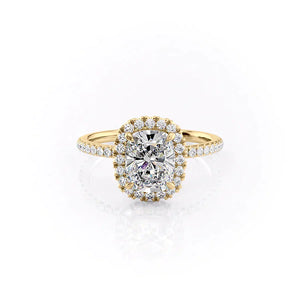 The Lenny Set With A 4.5 Carat Elongated Cushion Moissanite