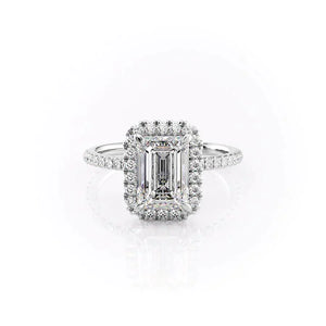 The Lenny Set With A 3 Carat Emerald Lab Diamond