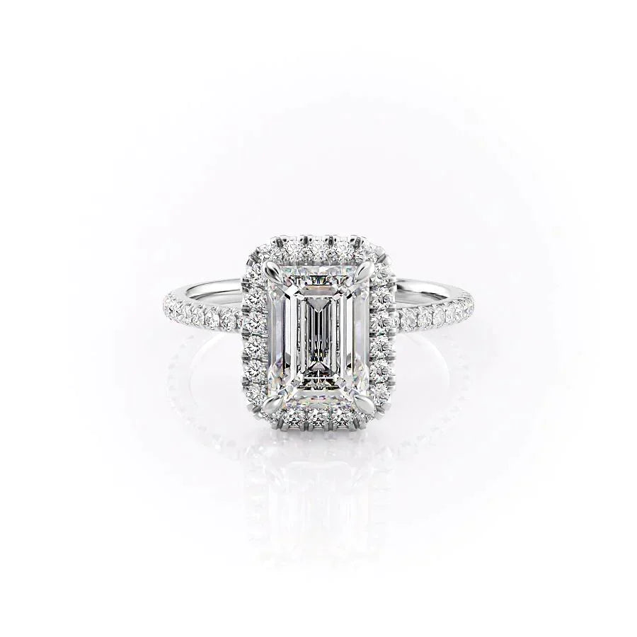 The Lenny Set With A 1.5 Carat Emerald Moissanite