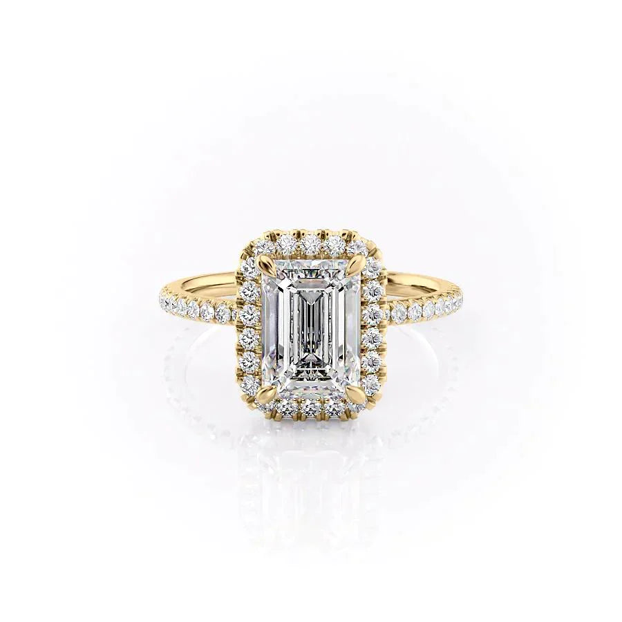 The Lenny Set With A 1 Carat Emerald Moissanite